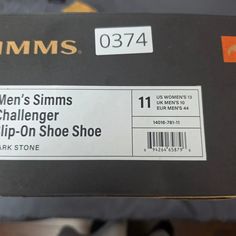Simms Challenger Slip-On Shoes Mens Size 11 Dark Stone New Outdoor Fishing Boat